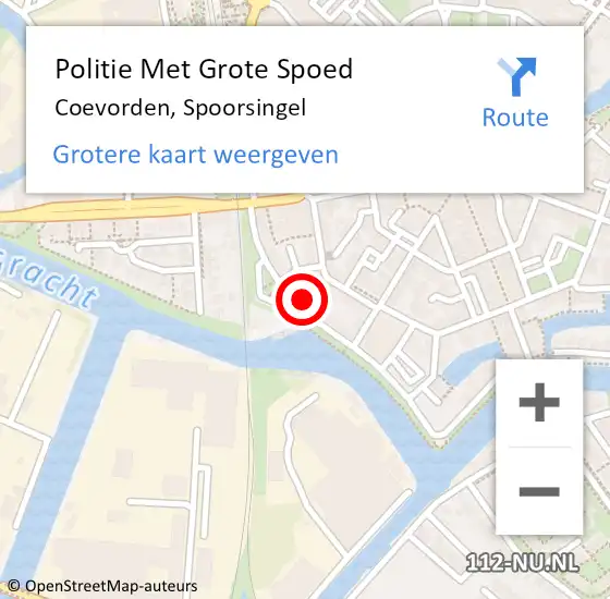 Locatie op kaart van de 112 melding: Politie Met Grote Spoed Naar Coevorden, Spoorsingel op 1 oktober 2024 15:14