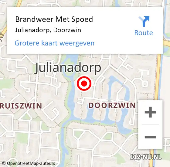 Locatie op kaart van de 112 melding: Brandweer Met Spoed Naar Julianadorp, Doorzwin op 1 oktober 2024 15:35