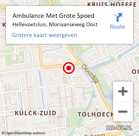 Locatie op kaart van de 112 melding: Ambulance Met Grote Spoed Naar Hellevoetsluis, Moriaanseweg Oost op 1 oktober 2024 15:46