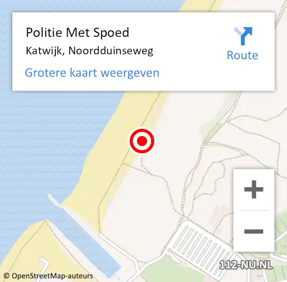 Locatie op kaart van de 112 melding: Politie Met Spoed Naar Katwijk, Noordduinseweg op 1 oktober 2024 16:14