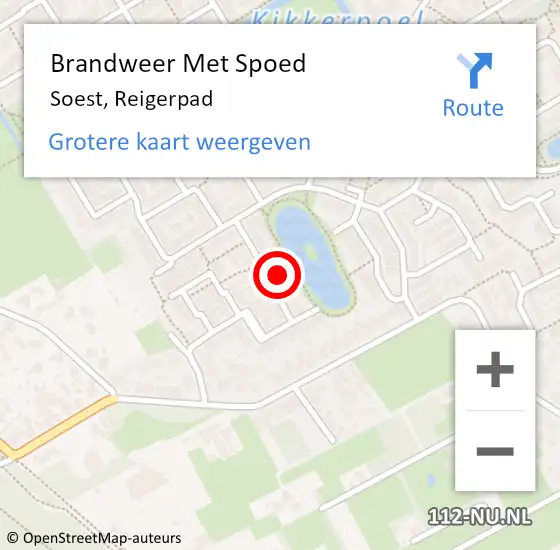 Locatie op kaart van de 112 melding: Brandweer Met Spoed Naar Soest, Reigerpad op 1 oktober 2024 16:16