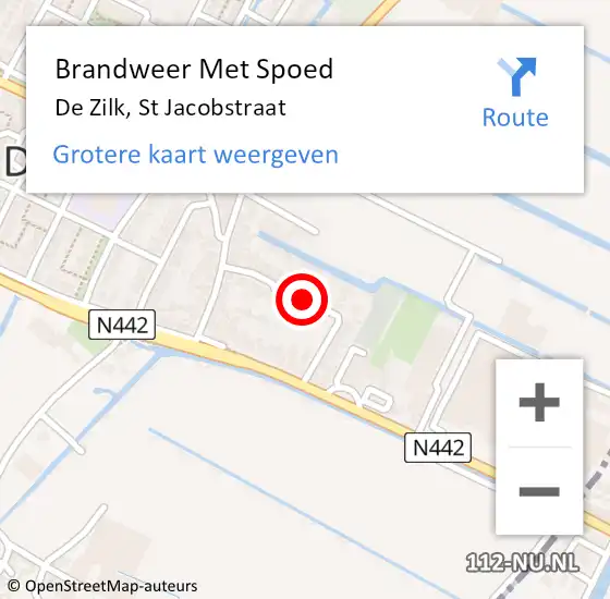 Locatie op kaart van de 112 melding: Brandweer Met Spoed Naar De Zilk, St Jacobstraat op 21 oktober 2014 22:59