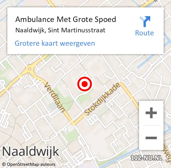 Locatie op kaart van de 112 melding: Ambulance Met Grote Spoed Naar Naaldwijk, Sint Martinusstraat op 1 oktober 2024 16:44