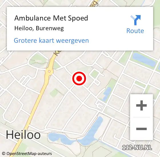 Locatie op kaart van de 112 melding: Ambulance Met Spoed Naar Heiloo, Burenweg op 1 oktober 2024 16:59