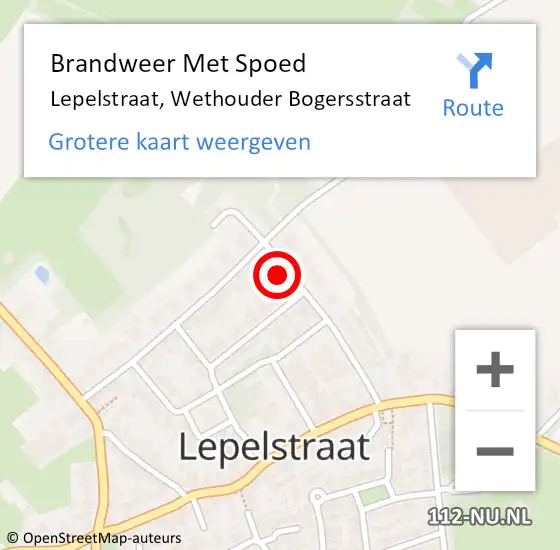 Locatie op kaart van de 112 melding: Brandweer Met Spoed Naar Lepelstraat, Wethouder Bogersstraat op 1 oktober 2024 17:22