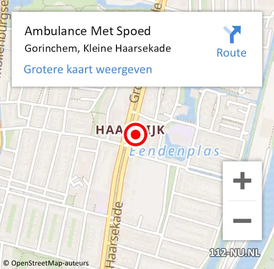 Locatie op kaart van de 112 melding: Ambulance Met Spoed Naar Gorinchem, Kleine Haarsekade op 1 oktober 2024 17:24