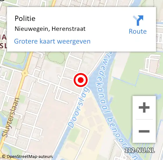 Locatie op kaart van de 112 melding: Politie Nieuwegein, Herenstraat op 1 oktober 2024 18:18