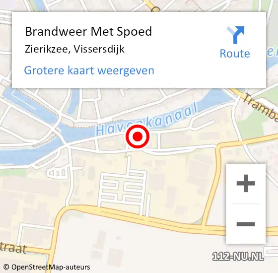 Locatie op kaart van de 112 melding: Brandweer Met Spoed Naar Zierikzee, Vissersdijk op 1 oktober 2024 18:47