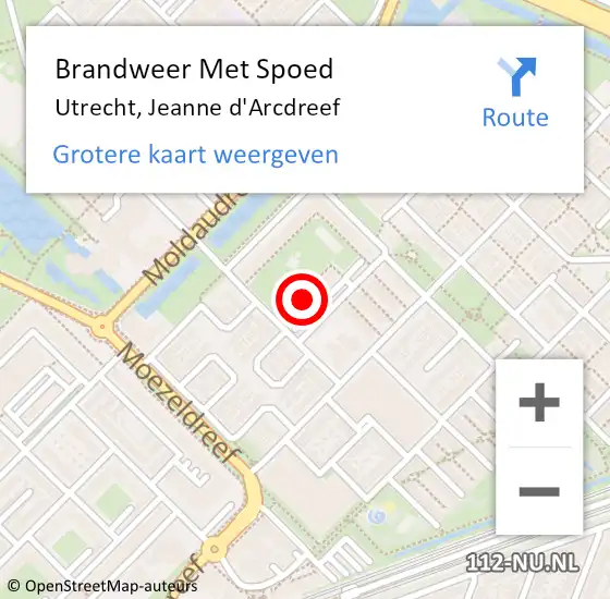 Locatie op kaart van de 112 melding: Brandweer Met Spoed Naar Utrecht, Jeanne d'Arcdreef op 1 oktober 2024 19:22