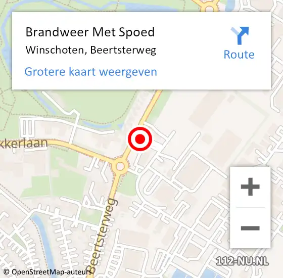 Locatie op kaart van de 112 melding: Brandweer Met Spoed Naar Winschoten, Beertsterweg op 1 oktober 2024 19:23