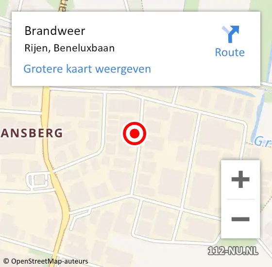 Locatie op kaart van de 112 melding: Brandweer Rijen, Beneluxbaan op 1 oktober 2024 19:31