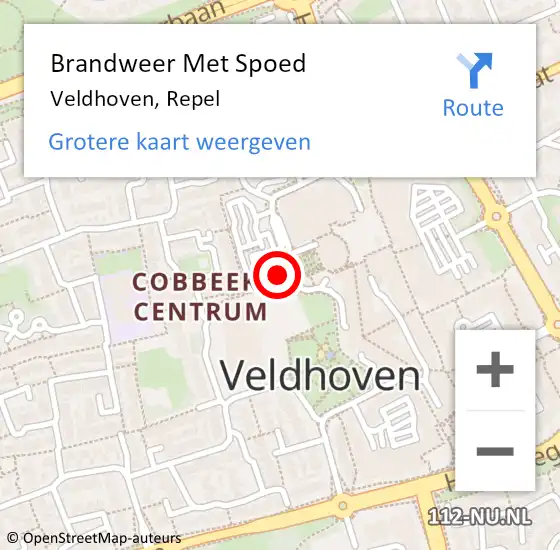 Locatie op kaart van de 112 melding: Brandweer Met Spoed Naar Veldhoven, Repel op 1 oktober 2024 19:39