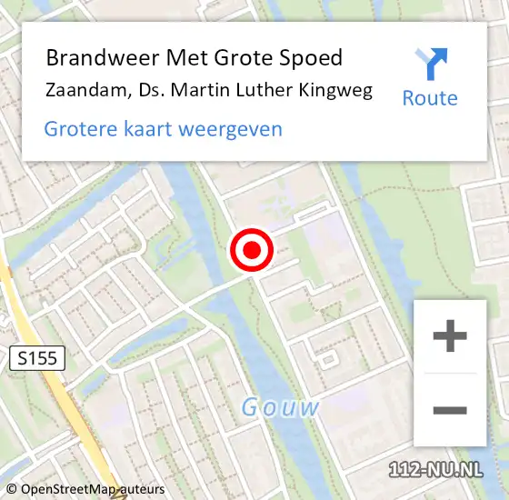 Locatie op kaart van de 112 melding: Brandweer Met Grote Spoed Naar Zaandam, Ds. Martin Luther Kingweg op 1 oktober 2024 19:49