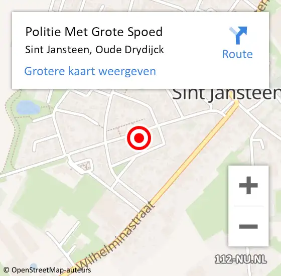 Locatie op kaart van de 112 melding: Politie Met Grote Spoed Naar Sint Jansteen, Oude Drydijck op 1 oktober 2024 19:49