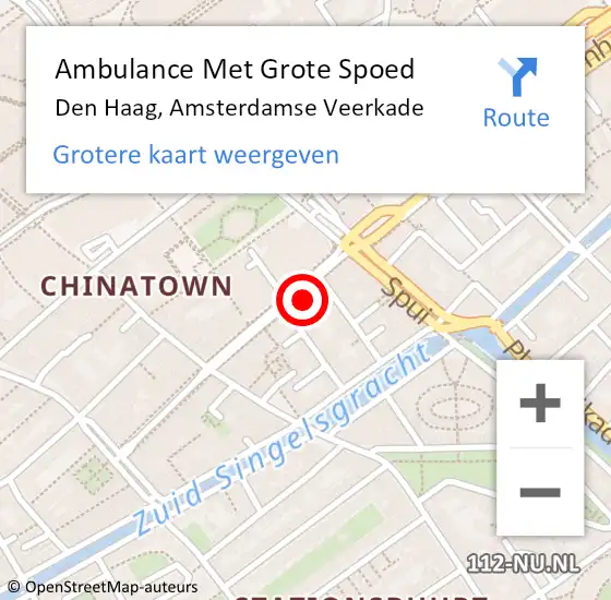 Locatie op kaart van de 112 melding: Ambulance Met Grote Spoed Naar Den Haag, Amsterdamse Veerkade op 1 oktober 2024 20:05