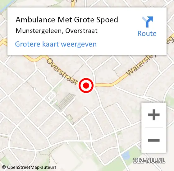 Locatie op kaart van de 112 melding: Ambulance Met Grote Spoed Naar Munstergeleen, Overstraat op 21 oktober 2014 23:20