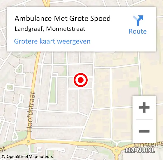 Locatie op kaart van de 112 melding: Ambulance Met Grote Spoed Naar Landgraaf, Monnetstraat op 21 oktober 2014 23:32