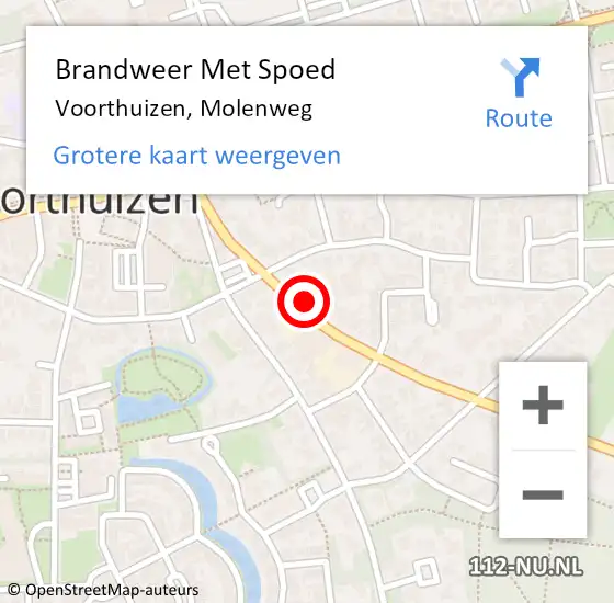 Locatie op kaart van de 112 melding: Brandweer Met Spoed Naar Voorthuizen, Molenweg op 1 oktober 2024 21:24