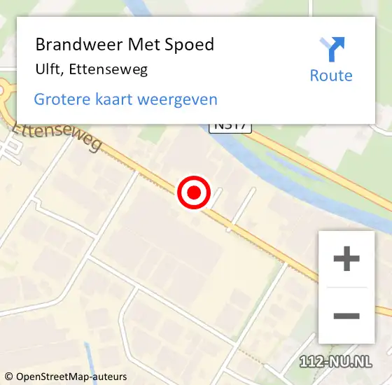 Locatie op kaart van de 112 melding: Brandweer Met Spoed Naar Ulft, Ettenseweg op 1 oktober 2024 22:29