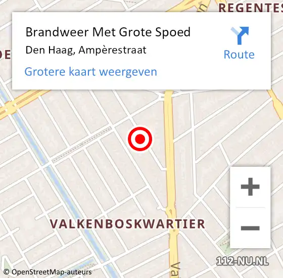 Locatie op kaart van de 112 melding: Brandweer Met Grote Spoed Naar Den Haag, Ampèrestraat op 1 oktober 2024 22:39