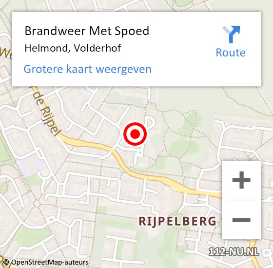 Locatie op kaart van de 112 melding: Brandweer Met Spoed Naar Helmond, Volderhof op 1 oktober 2024 22:49