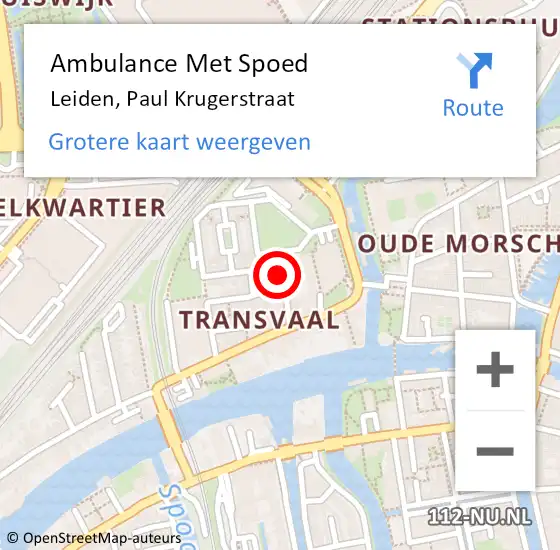 Locatie op kaart van de 112 melding: Ambulance Met Spoed Naar Wassenaar, Paul Krugerstraat op 2 oktober 2024 03:11