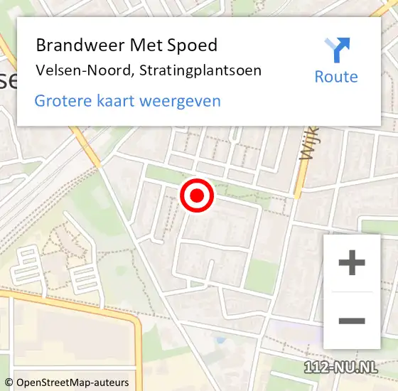 Locatie op kaart van de 112 melding: Brandweer Met Spoed Naar Velsen-Noord, Stratingplantsoen op 2 oktober 2024 03:30