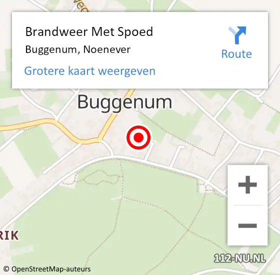 Locatie op kaart van de 112 melding: Brandweer Met Spoed Naar Buggenum, Noenever op 2 oktober 2024 04:20