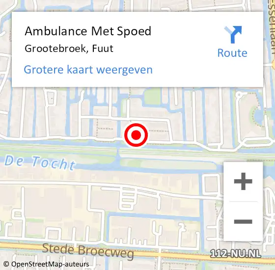 Locatie op kaart van de 112 melding: Ambulance Met Spoed Naar Grootebroek, Fuut op 2 oktober 2024 04:31