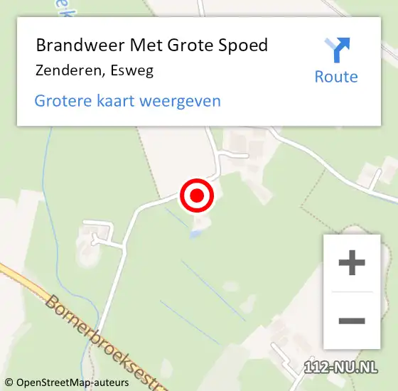 Locatie op kaart van de 112 melding: Brandweer Met Grote Spoed Naar Zenderen, Esweg op 2 oktober 2024 05:52