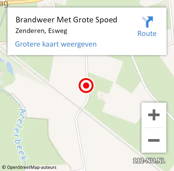 Locatie op kaart van de 112 melding: Brandweer Met Grote Spoed Naar Zenderen, Esweg op 2 oktober 2024 05:54