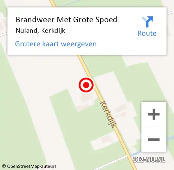 Locatie op kaart van de 112 melding: Brandweer Met Grote Spoed Naar Nuland, Kerkdijk op 2 oktober 2024 05:57