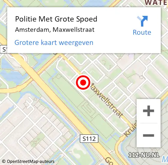 Locatie op kaart van de 112 melding: Politie Met Grote Spoed Naar Amsterdam, Maxwellstraat op 2 oktober 2024 06:58