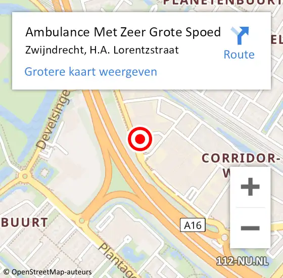 Locatie op kaart van de 112 melding: Ambulance Met Zeer Grote Spoed Naar Zwijndrecht, H.A. Lorentzstraat op 2 oktober 2024 08:11