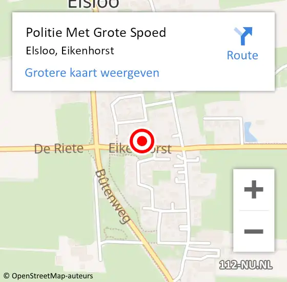 Locatie op kaart van de 112 melding: Politie Met Grote Spoed Naar Elsloo, Eikenhorst op 2 oktober 2024 08:47