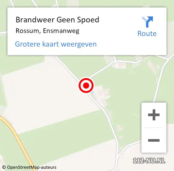 Locatie op kaart van de 112 melding: Brandweer Geen Spoed Naar Rossum, Ensmanweg op 2 oktober 2024 09:13