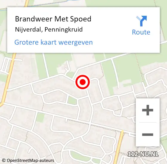 Locatie op kaart van de 112 melding: Brandweer Met Spoed Naar Nijverdal, Penningkruid op 2 oktober 2024 09:21