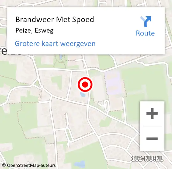 Locatie op kaart van de 112 melding: Brandweer Met Spoed Naar Peize, Esweg op 2 oktober 2024 10:10