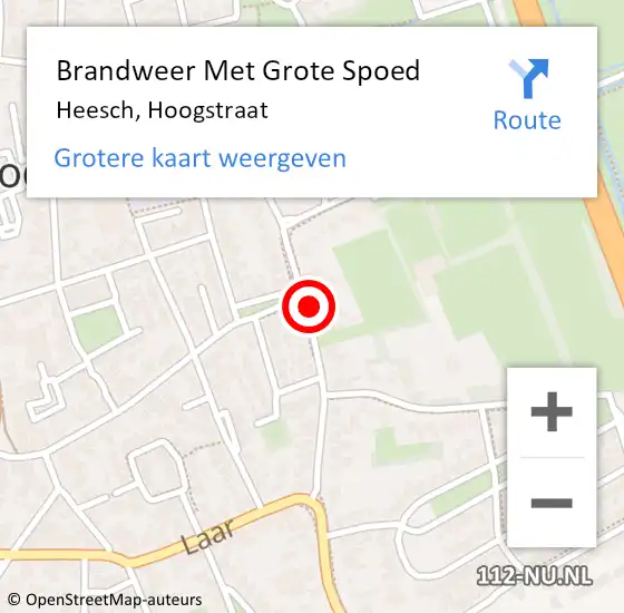 Locatie op kaart van de 112 melding: Brandweer Met Grote Spoed Naar Heesch, Hoogstraat op 2 oktober 2024 10:16