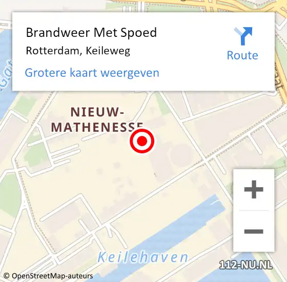 Locatie op kaart van de 112 melding: Brandweer Met Spoed Naar Rotterdam, Keileweg op 2 oktober 2024 10:30