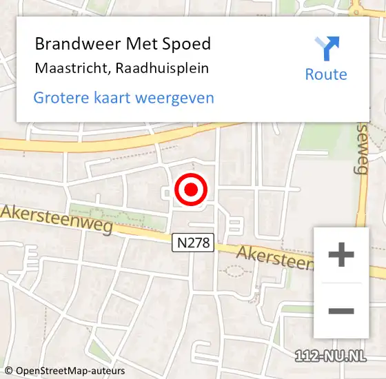 Locatie op kaart van de 112 melding: Brandweer Met Spoed Naar Maastricht, Raadhuisplein op 2 oktober 2024 11:01