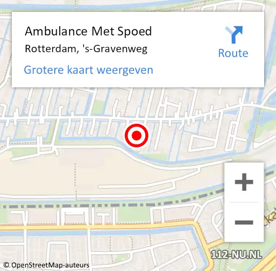 Locatie op kaart van de 112 melding: Ambulance Met Spoed Naar Rotterdam, 's-Gravenweg op 2 oktober 2024 11:19