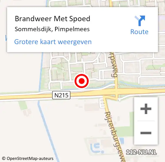 Locatie op kaart van de 112 melding: Brandweer Met Spoed Naar Sommelsdijk, Pimpelmees op 22 oktober 2014 00:30