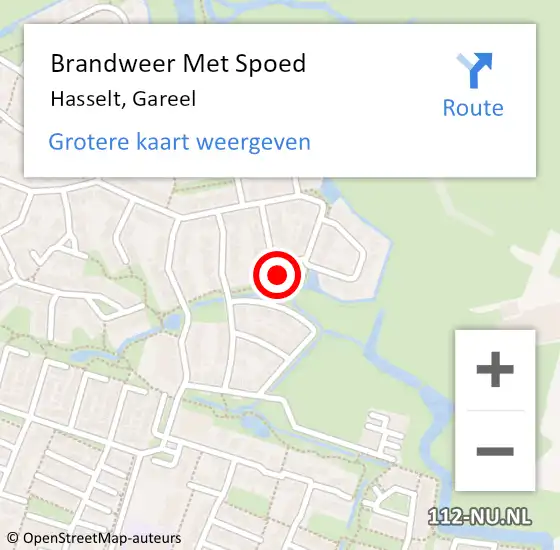 Locatie op kaart van de 112 melding: Brandweer Met Spoed Naar Hasselt, Gareel op 2 oktober 2024 11:23