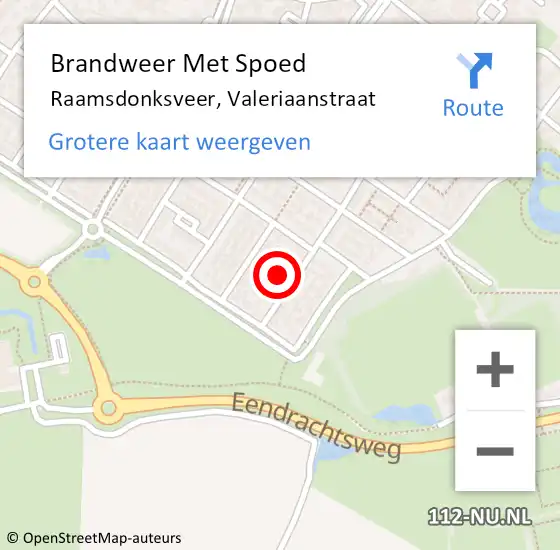 Locatie op kaart van de 112 melding: Brandweer Met Spoed Naar Raamsdonksveer, Valeriaanstraat op 2 oktober 2024 12:18