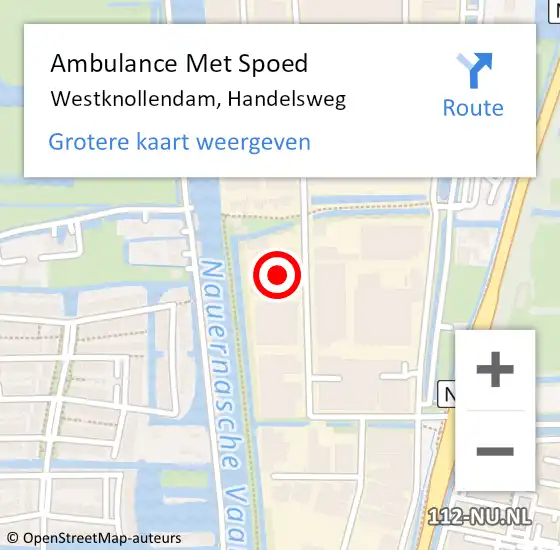 Locatie op kaart van de 112 melding: Ambulance Met Spoed Naar Westknollendam, Handelsweg op 2 oktober 2024 12:42