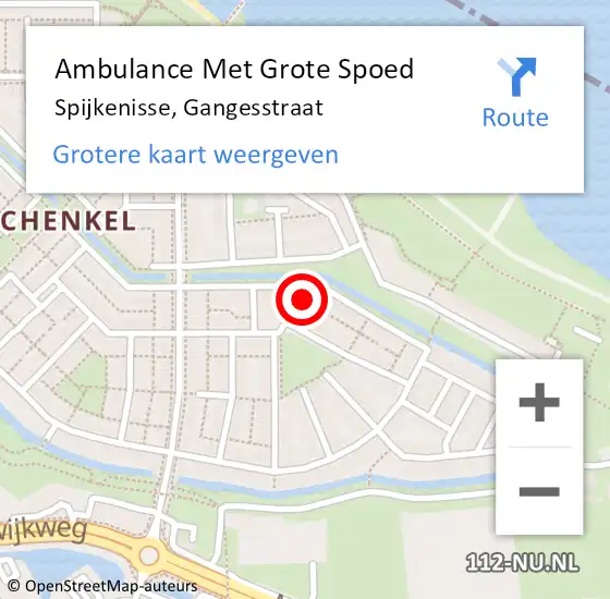 Locatie op kaart van de 112 melding: Ambulance Met Grote Spoed Naar Spijkenisse, Gangesstraat op 2 oktober 2024 12:43