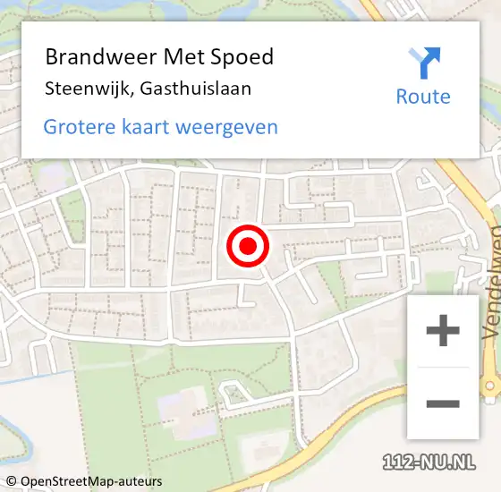 Locatie op kaart van de 112 melding: Brandweer Met Spoed Naar Steenwijk, Gasthuislaan op 2 oktober 2024 13:03