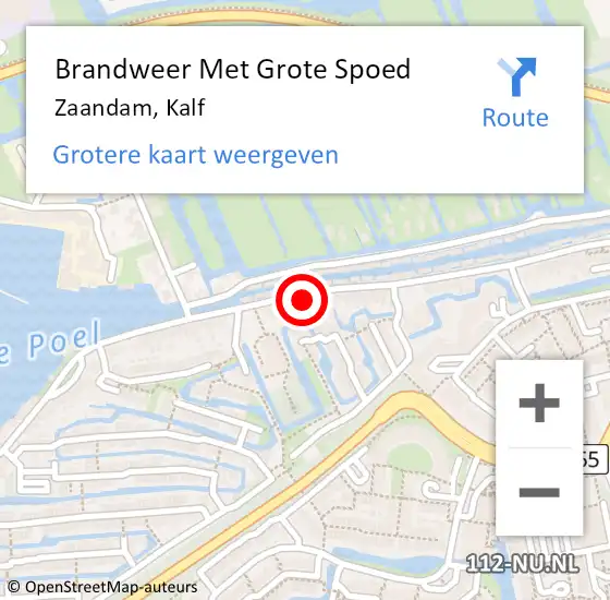 Locatie op kaart van de 112 melding: Brandweer Met Grote Spoed Naar Zaandam, Kalf op 2 oktober 2024 14:00