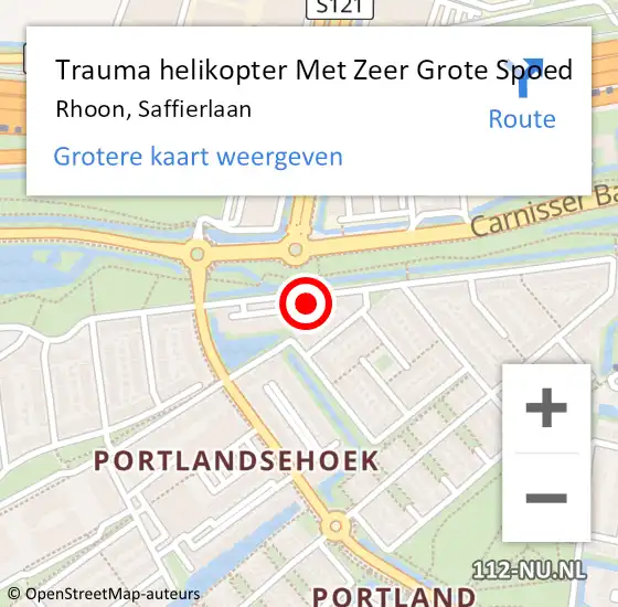 Locatie op kaart van de 112 melding: Trauma helikopter Met Zeer Grote Spoed Naar Rhoon, Saffierlaan op 2 oktober 2024 14:26